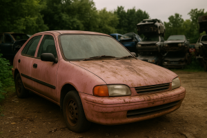 Unwanted scrap car for removal